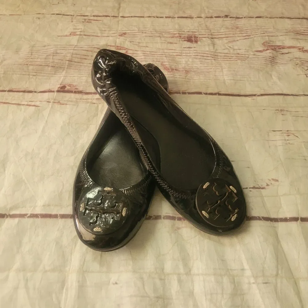 Tory Burch Patent Leather‎ Reva Ballet Flats Size 7
